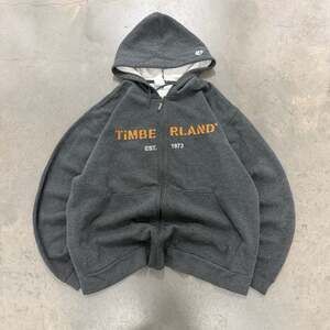 Y2K Timberland Full Zip Sherpa Lined Hoodie Charcoal Gray